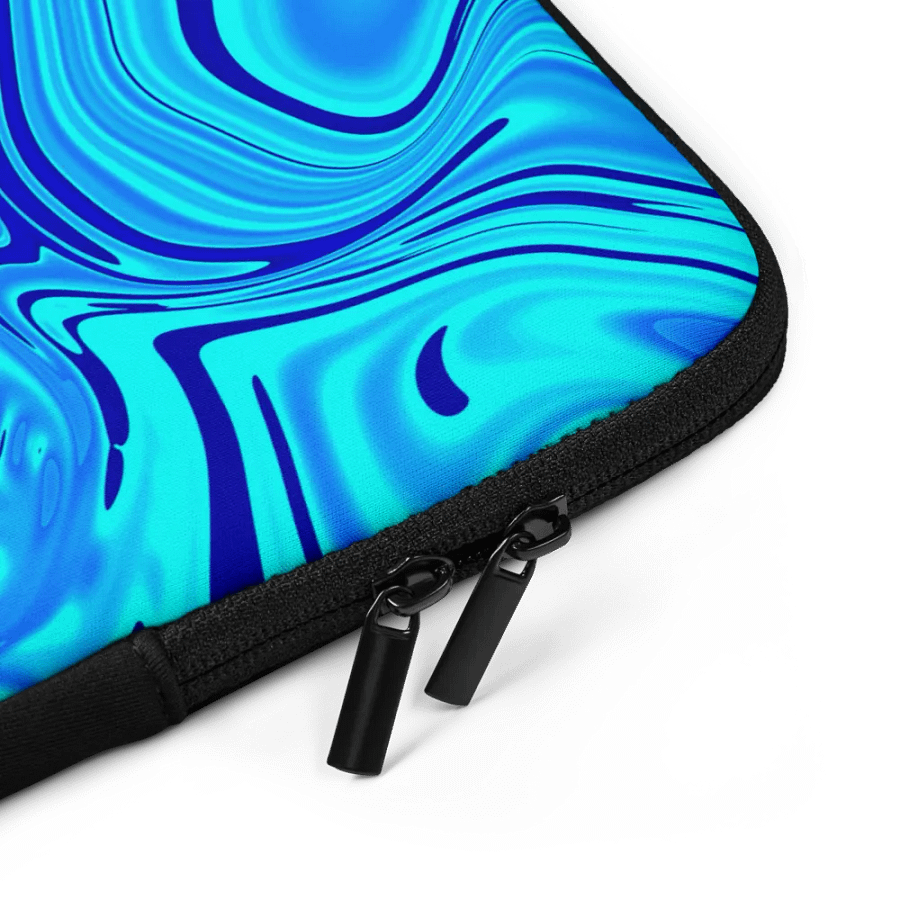 Laptop Sleeve - Light and Dark Blue Digital Fluid Art product image (5)