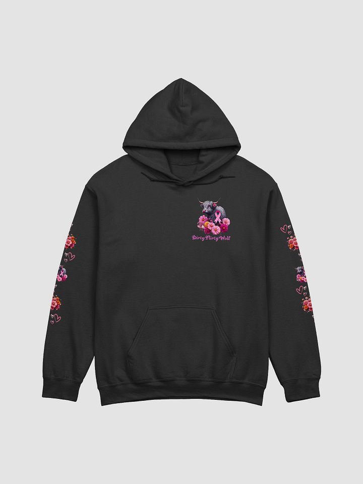 Highland Cow Floral Bliss Breast Cancer Awareness Hoodie product image (1)