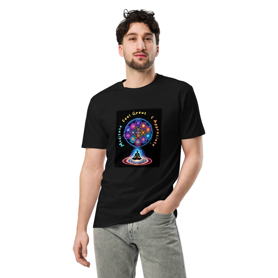 Meditate Feel Great & Appreciate T-Shirt - Vibrant Sacred Geometry Design product image (4)