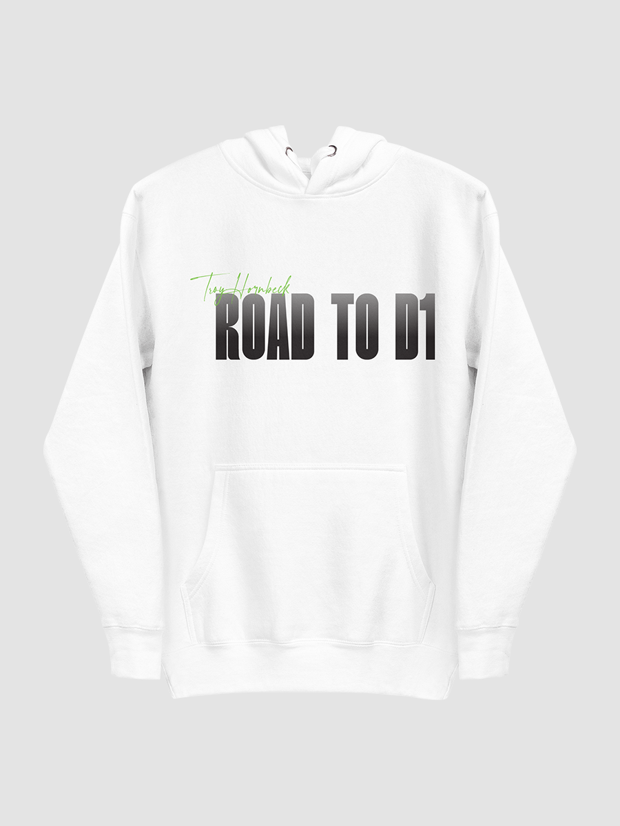 Troy Hornbeck - ROAD TO D1 - White Hoodie with GREEN product image (2)