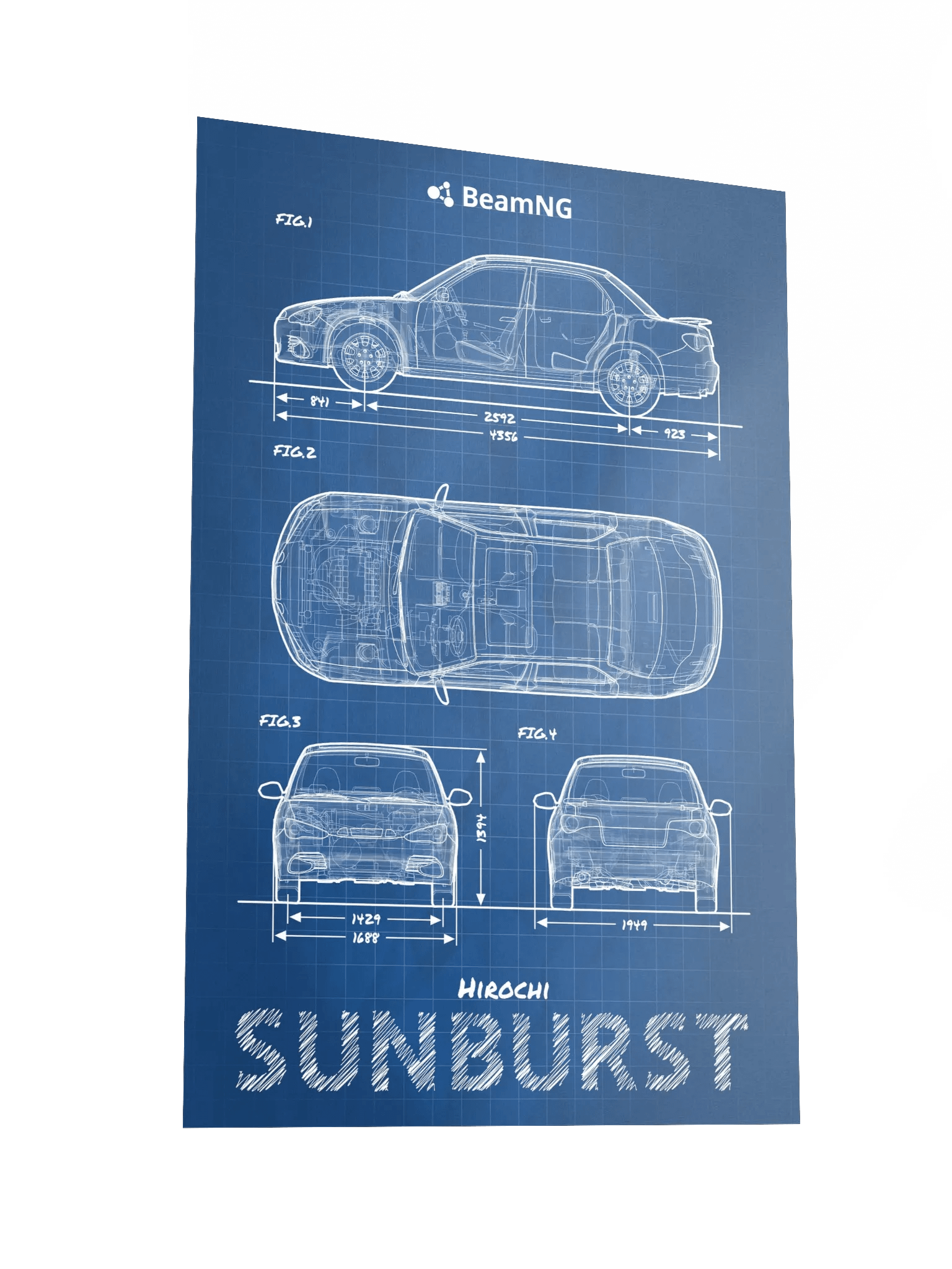 Hirochi Sunburst Blueprint Poster product image (4)