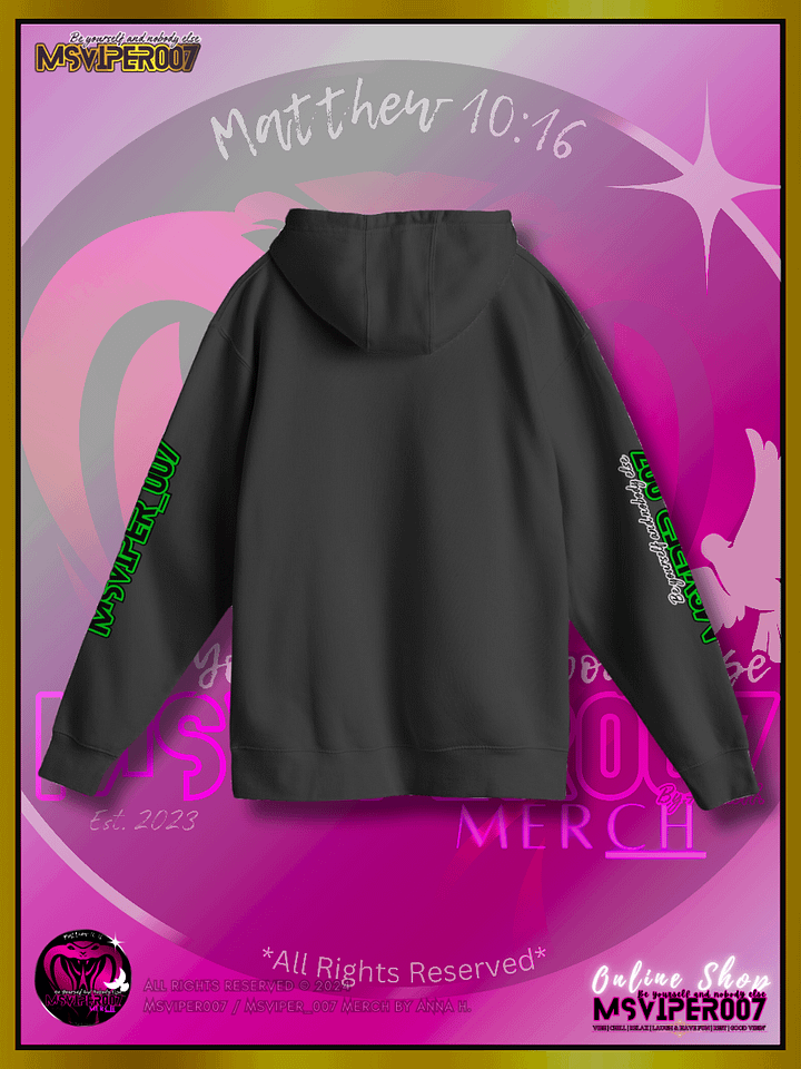 Hoodie - "MsViper_007™ Brand Classic" [green/blk emblem] - Streetwear/Active Hoodie By Anna H. product image (2)