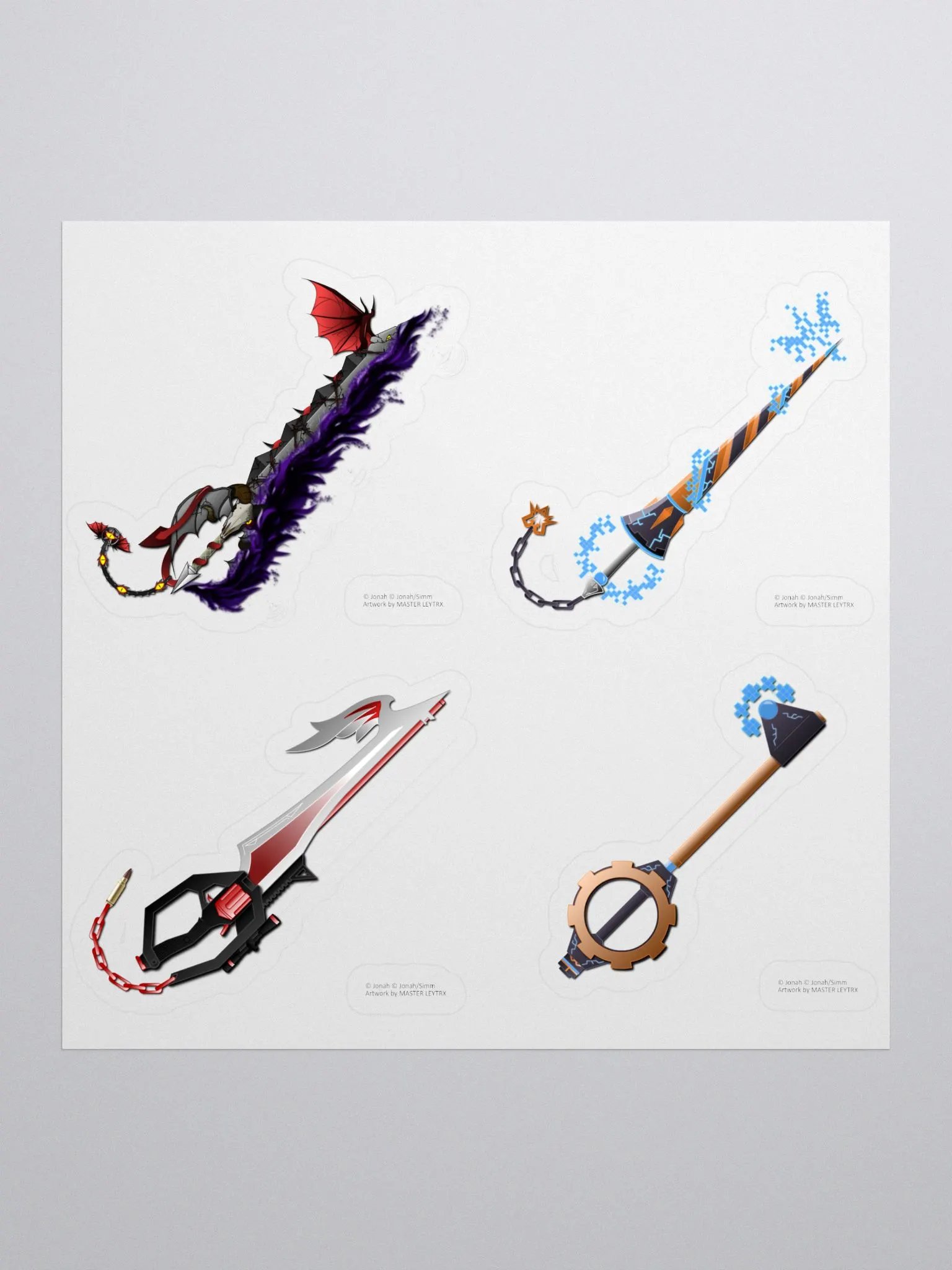 Custom Keyblade Sticker Sheet 9 - Malgus' Army product image (1)