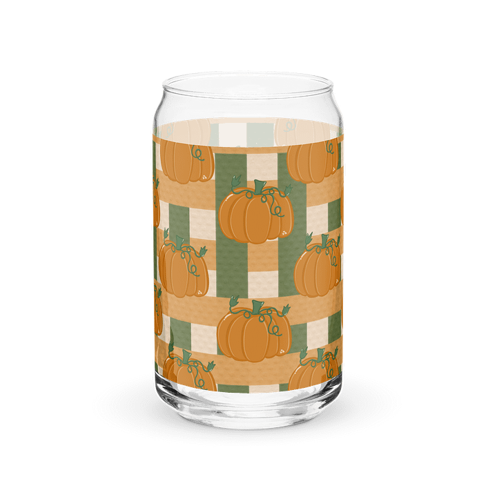 Pumpkin Plaid Pattern Glass Tumbler product image (2)