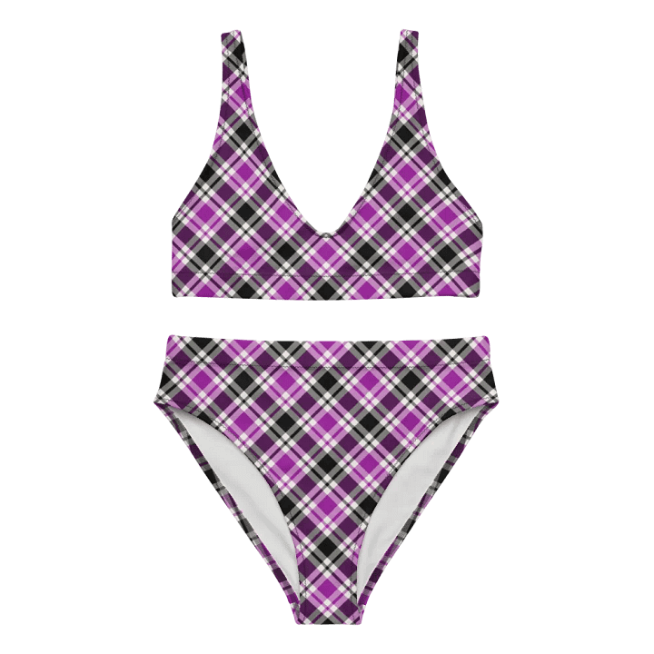 Purple, Black and White Plaid Bikini product image (2)