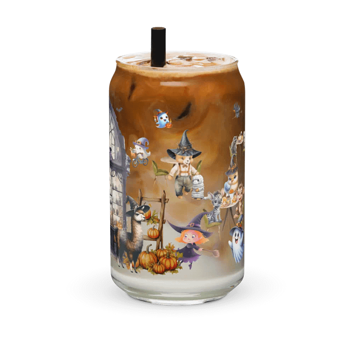Witches Brew Coven Glass Can Tumbler | 16oz Enchanted Magic Shop Design | Whimsical Drinkware product image (2)
