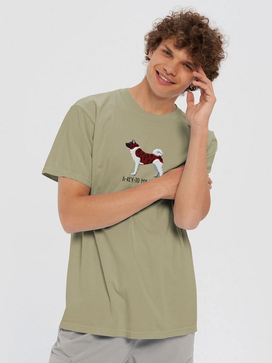 A-Key-To My Heart T-Shirt(Embroidered) of an American Akita(Brindle) product image (13)