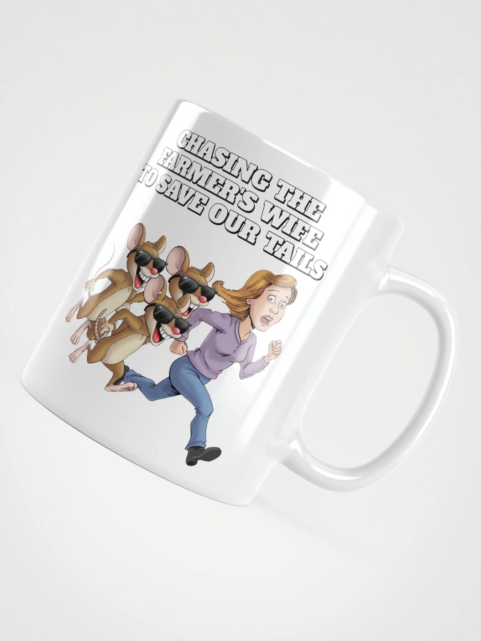 Chasing The Farmer's Wife - Three Blind Mice - Parody White Mug product image (8)