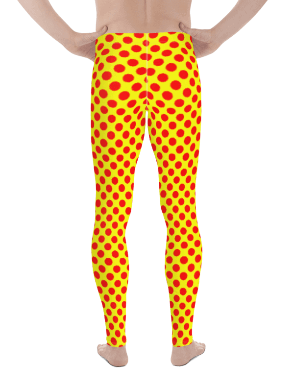 Red Polka Dots on Yellow Men's Leggings product image (2)
