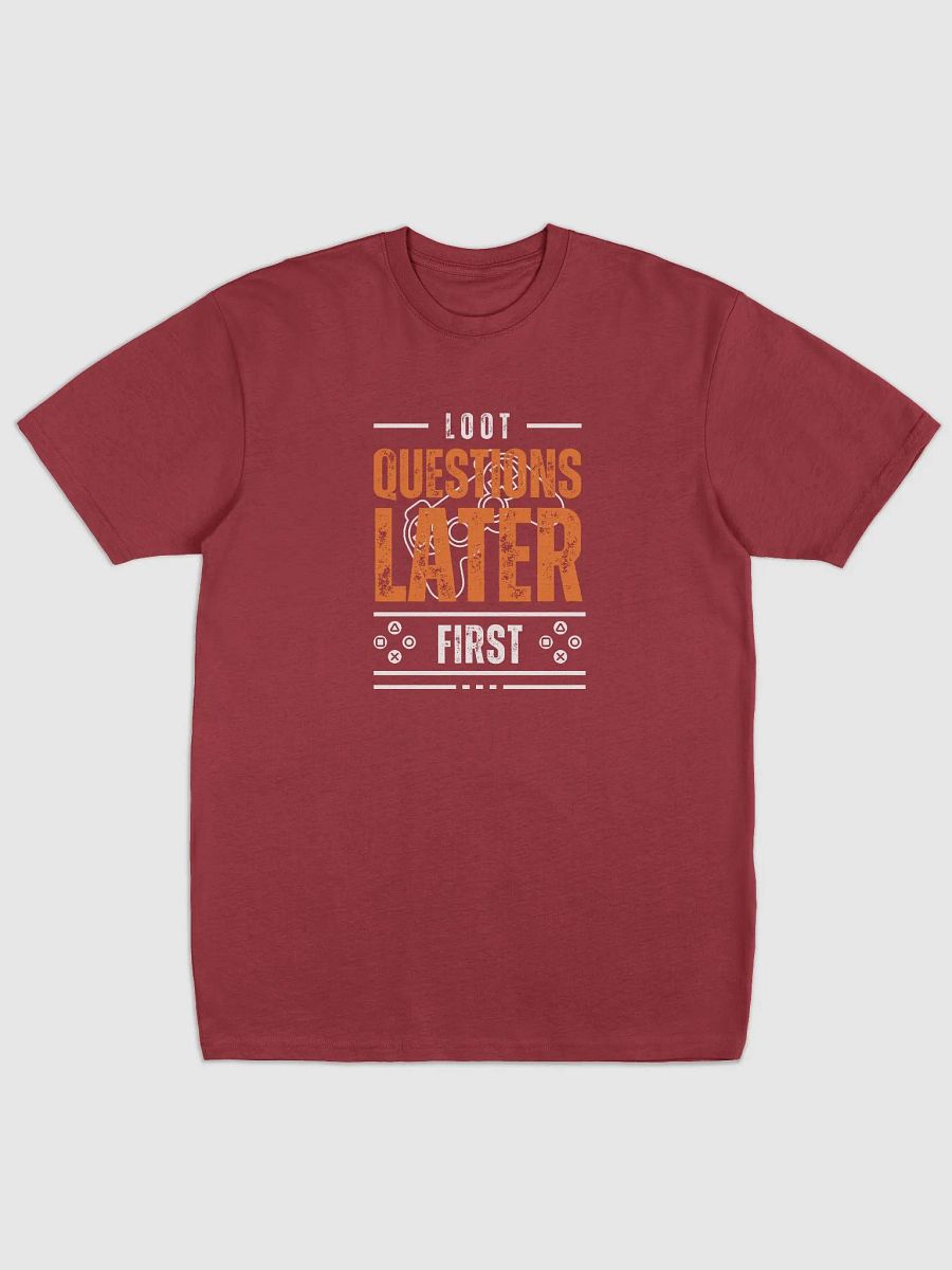 Bold Distressed Loot First Questions Later Hoodie Tee product image (3)
