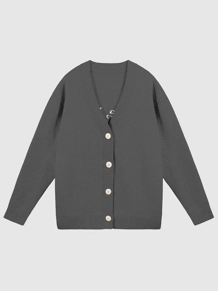 Peace, Love and Paris with Monuments Parisian Chic Knitted Cardigan | Charcoal product image (2)
