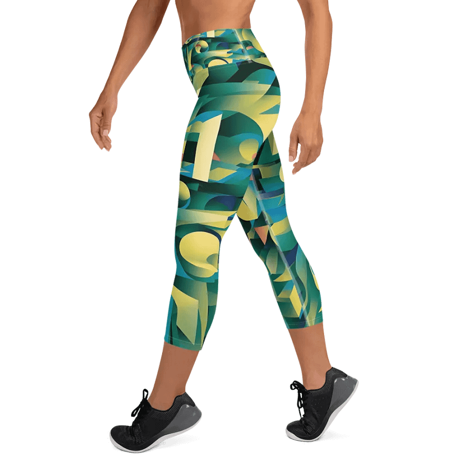 Abstract Lithographic Pattern Design Yoga Capri Legging - V8 product image (9)