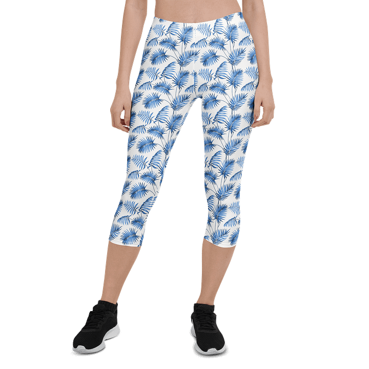 Stylish Fern Fusion Custom Capri Leggings for Everyday Wear product image (1)