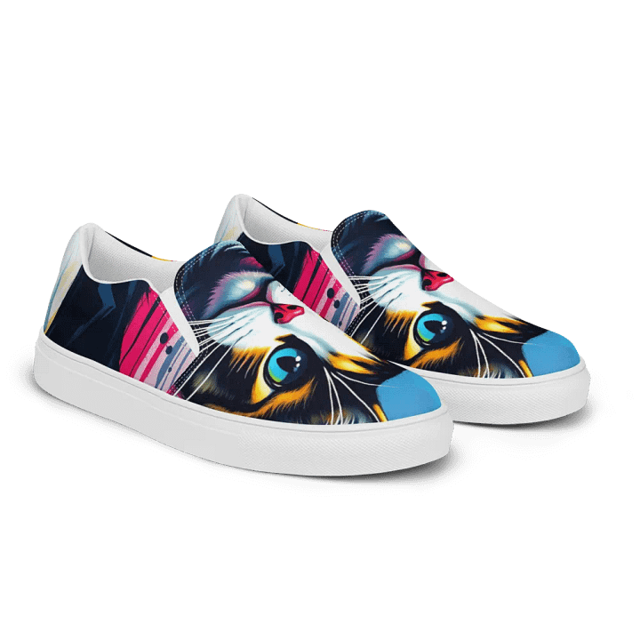 The literal tuxedo cat, men's slip on canvas shoes product image (2)