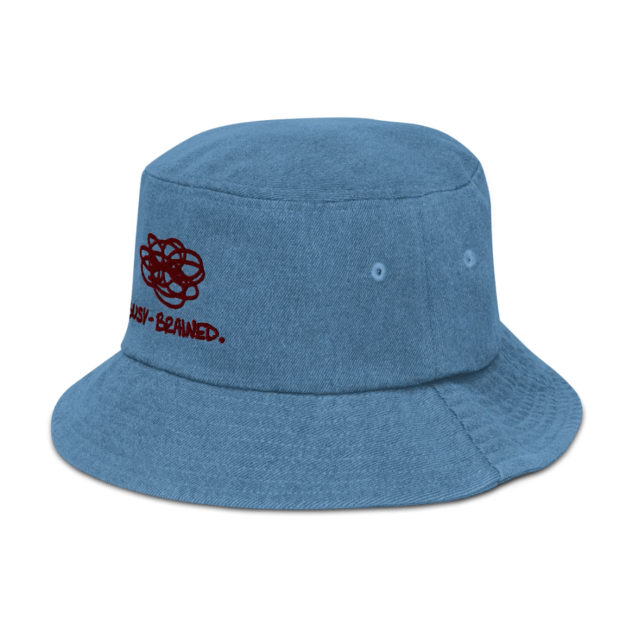 BUSY-BRAINED (maroon) embroidered denim bucket hat product image (31)