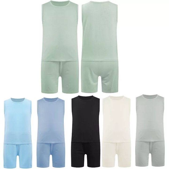 Kids Boys Set Sleeveless Suit Loungewear Outfit Tracksuit Costume Sports Gym product image (2)