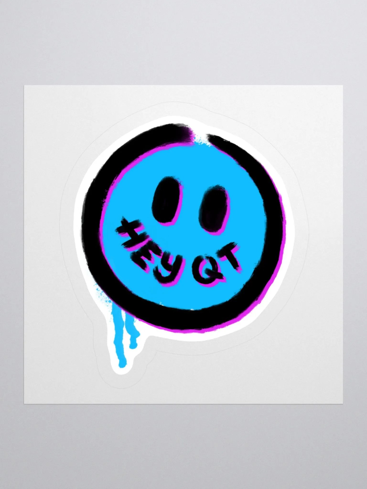 Graffiti Smiley Hey QT Sticker product image (1)