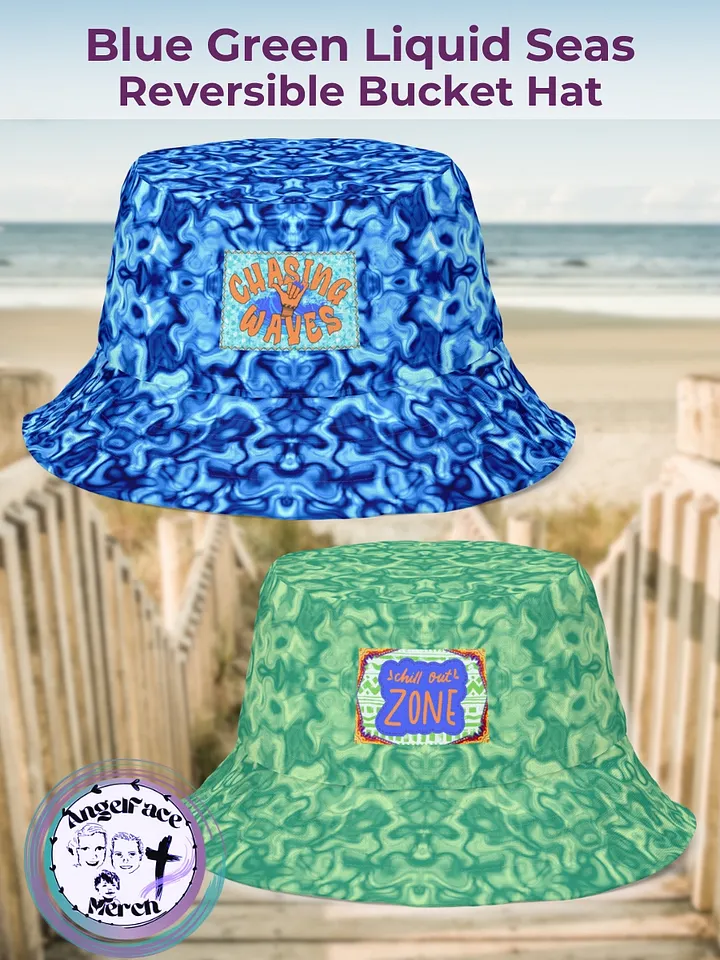 Liquid Blue Green Seas Reversible All-Over Print Bucket Hat product image (1)