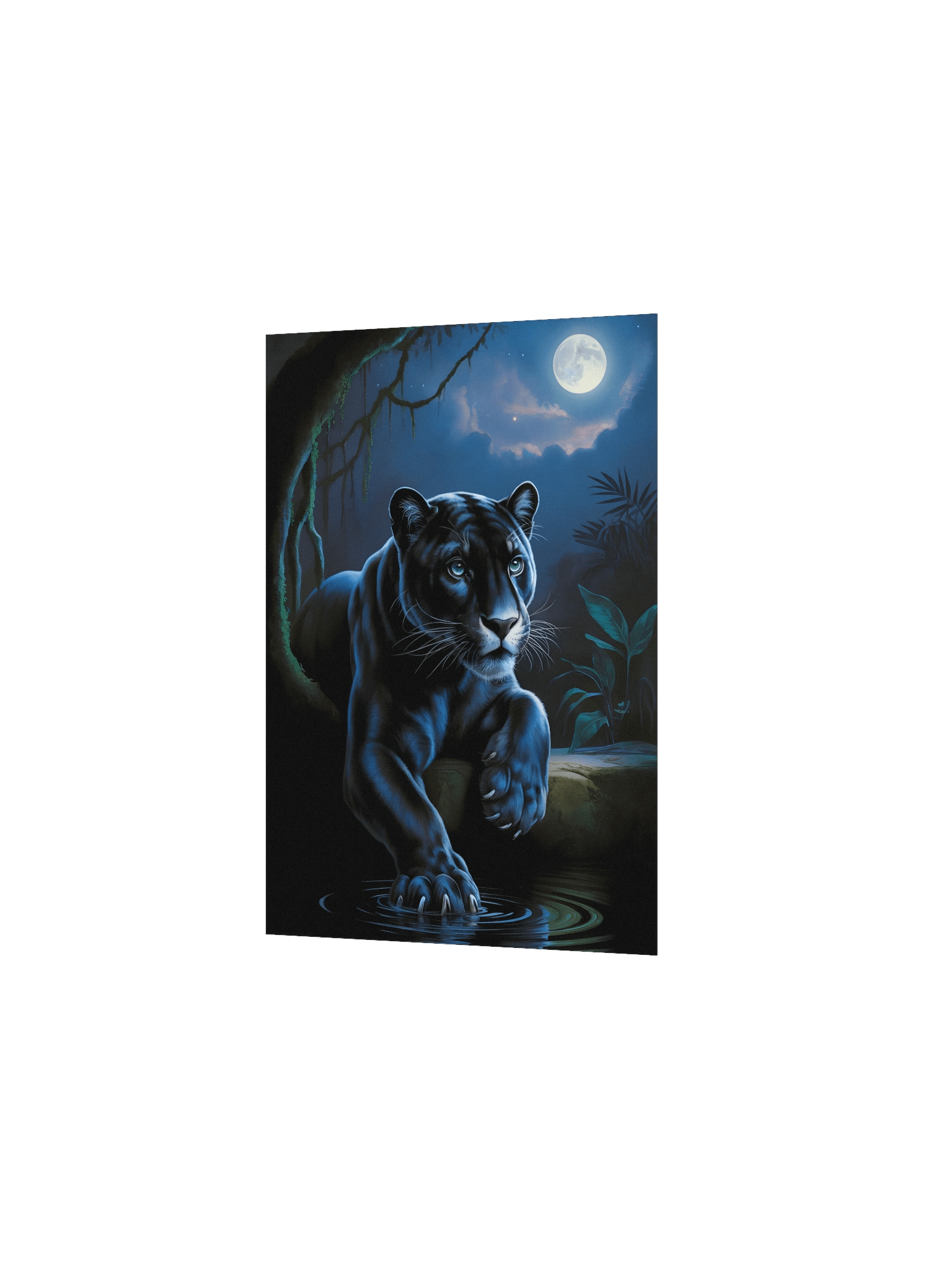 Moonlit Black Panther Poster – Mystical Night Jungle Wall Art product image (3)