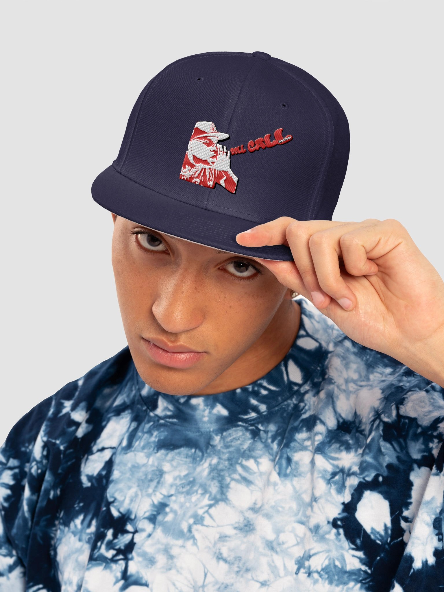 Navy Blue Roll Call Snap Back (red & white logo) product image (5)