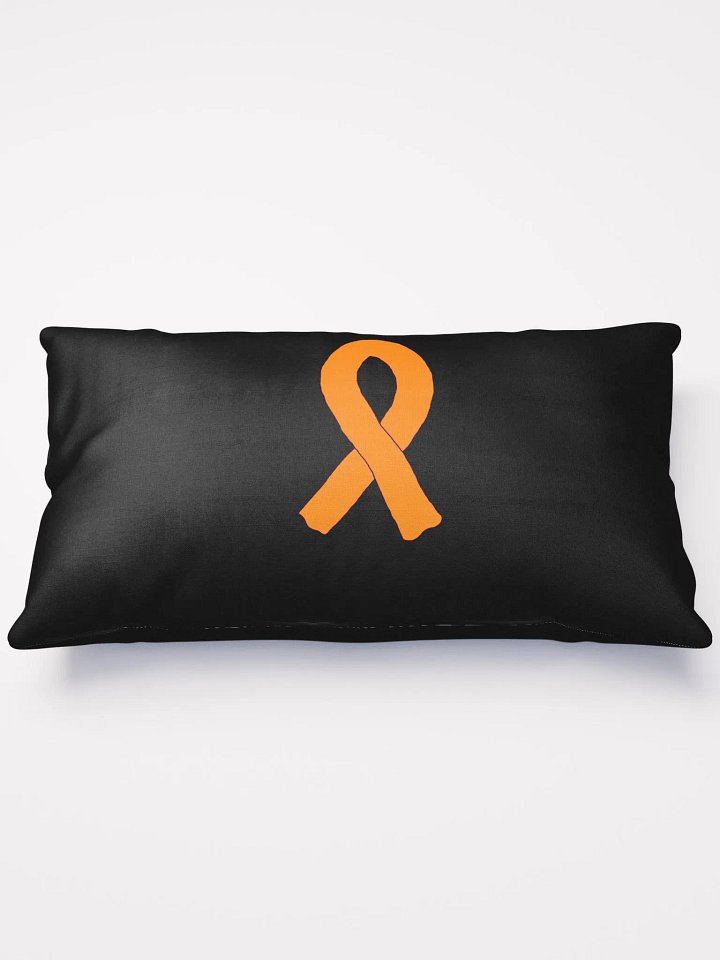 White HApex Gear White Logo Cancer Awareness Orange Ribbon. Black Basic Pillow product image (1)