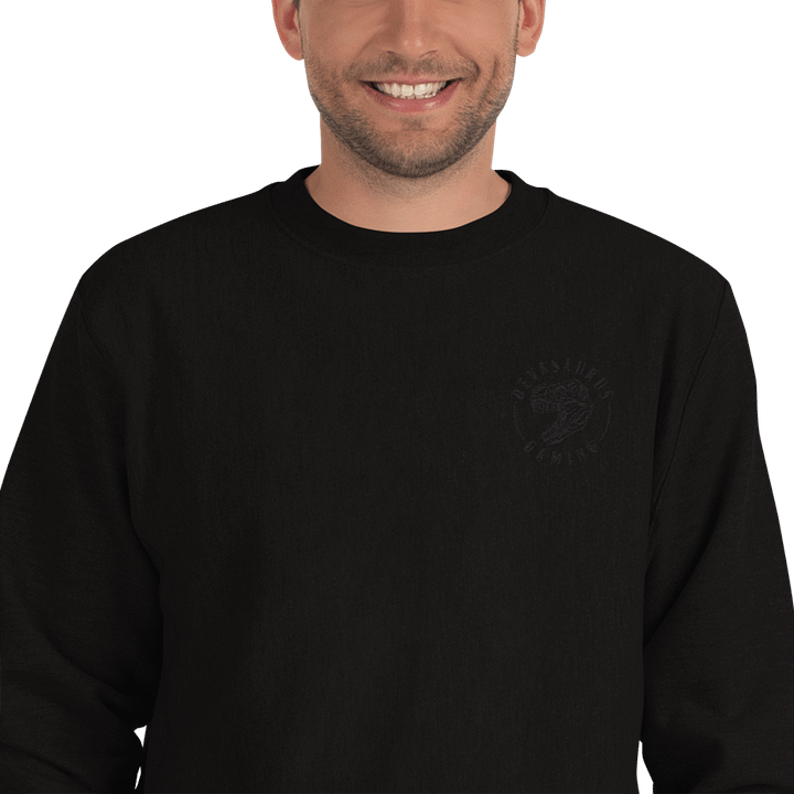 Devasaurus White Embroidered Champion Sweatshirt product image (1)