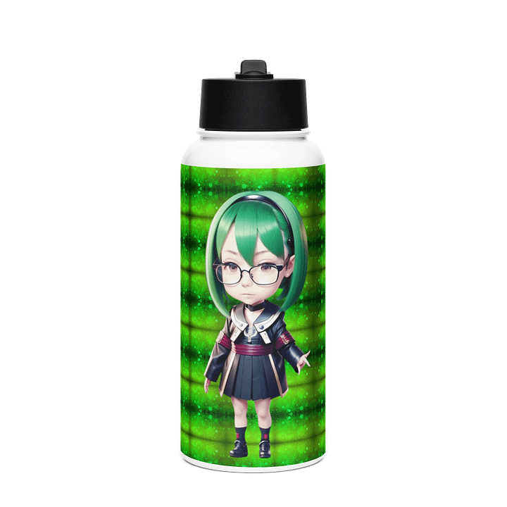 (GREEN CHIBI) K Stainless Steel Water Bottle with a Straw Lid product image (1)