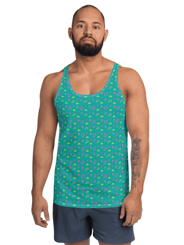 Oh Worm? teal pattern tank top product image (1)