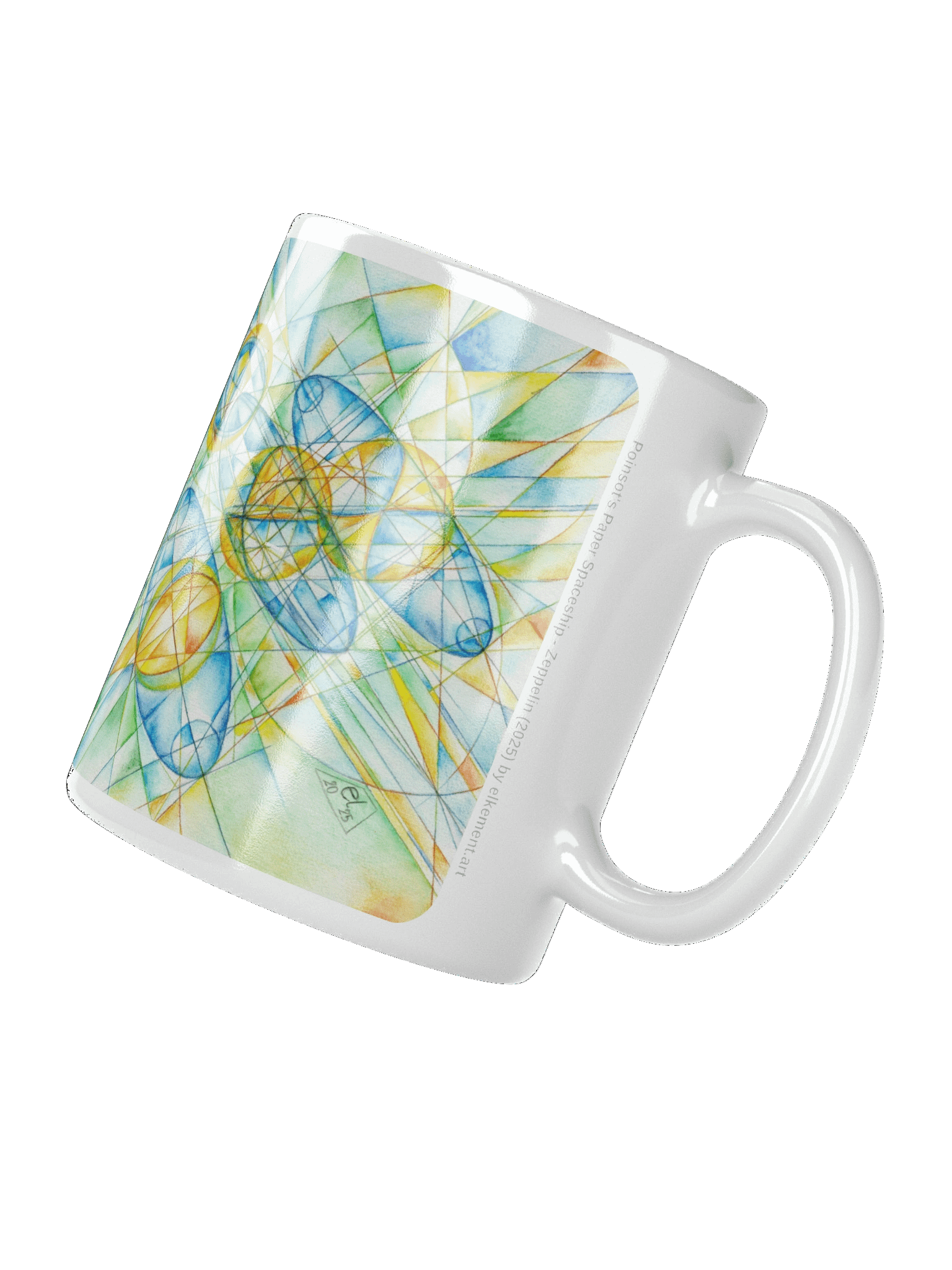 Poinsot's Paper Spaceship 1+2 - Gyroscope Physics Geometric Drawings Mug product image (6)