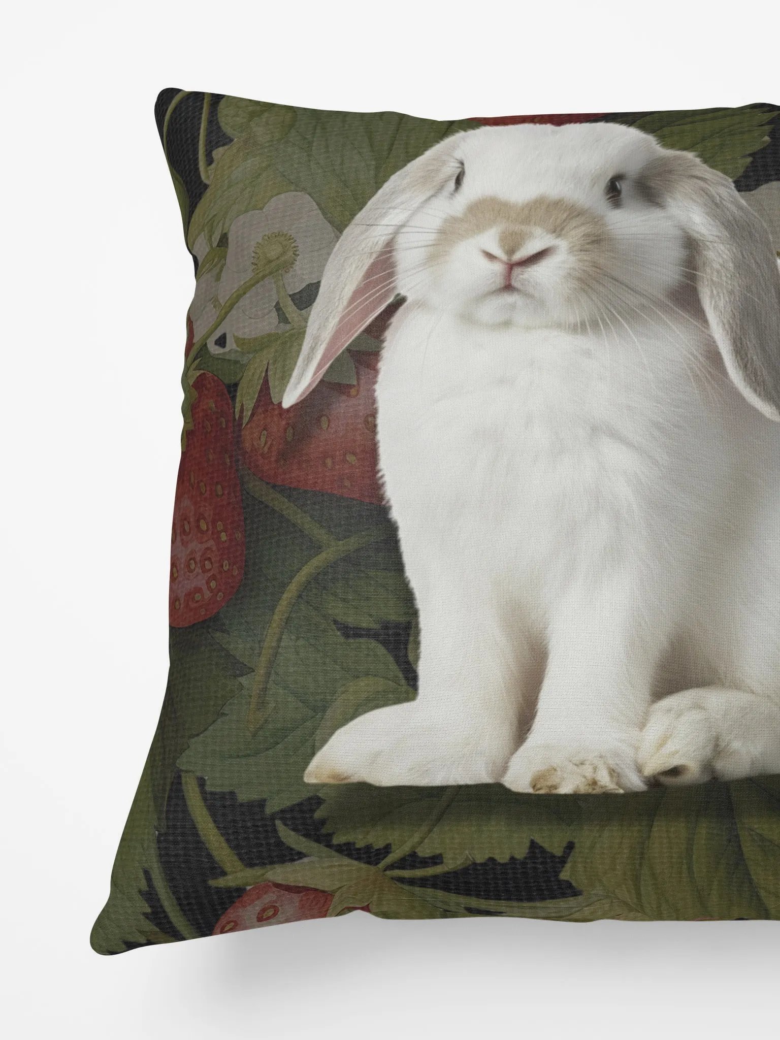Bunnies and Strawberry Vines All-Over Print Pillow product image (3)