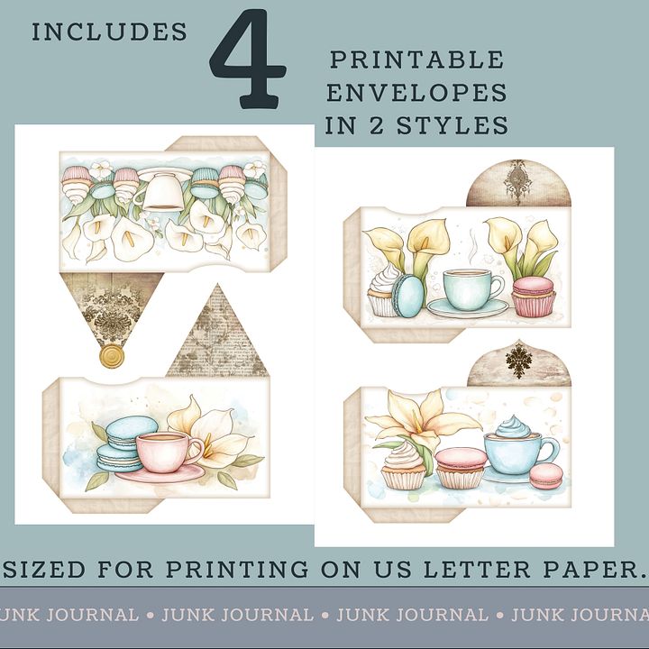 Macaron Lillies - Printable Envelopes V6 product image (2)