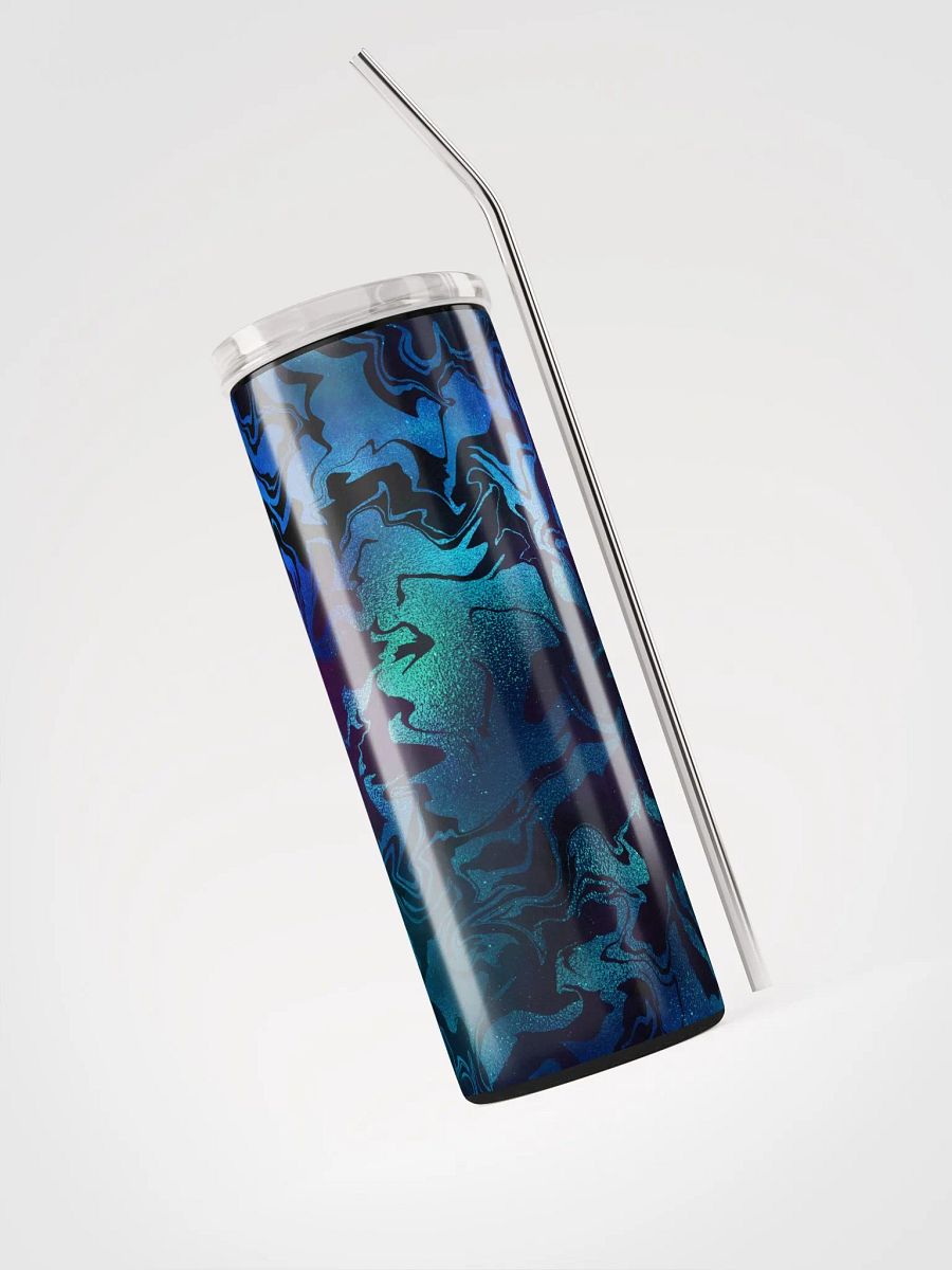 Explore Cosmic Delights with our Blue Galaxy Print Stainless Steel Tumbler | Eco-Friendly 20 oz Tumbler with Reusable Straw product image (3)