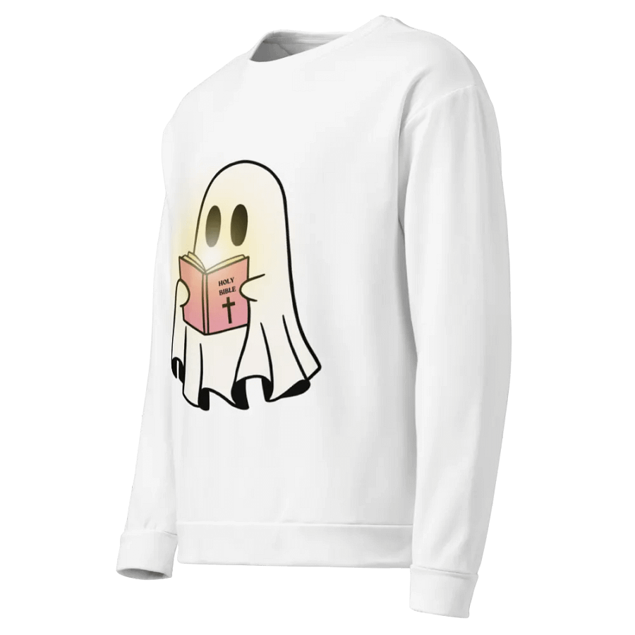 Holy Ghost Reading Glowing Bible Sweatshirt | Not Halloween Collection product image (6)