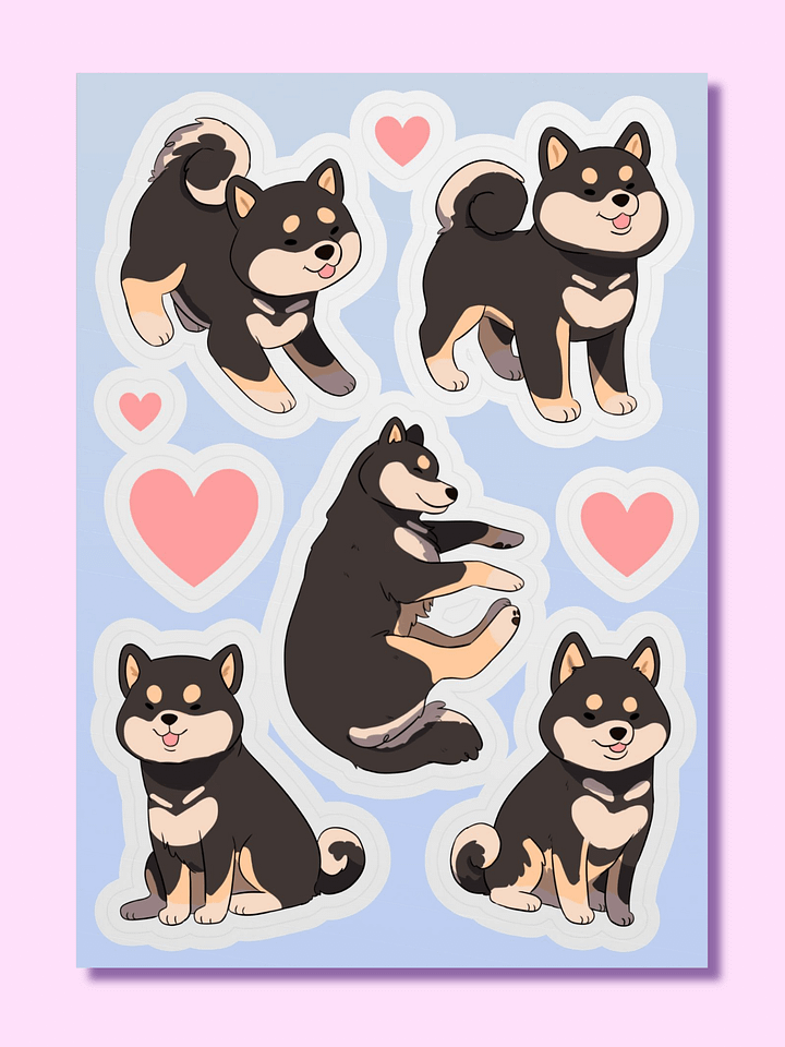 Whimsical Shiba Inu Kiss-Cut Sticker Sheet product image (1)