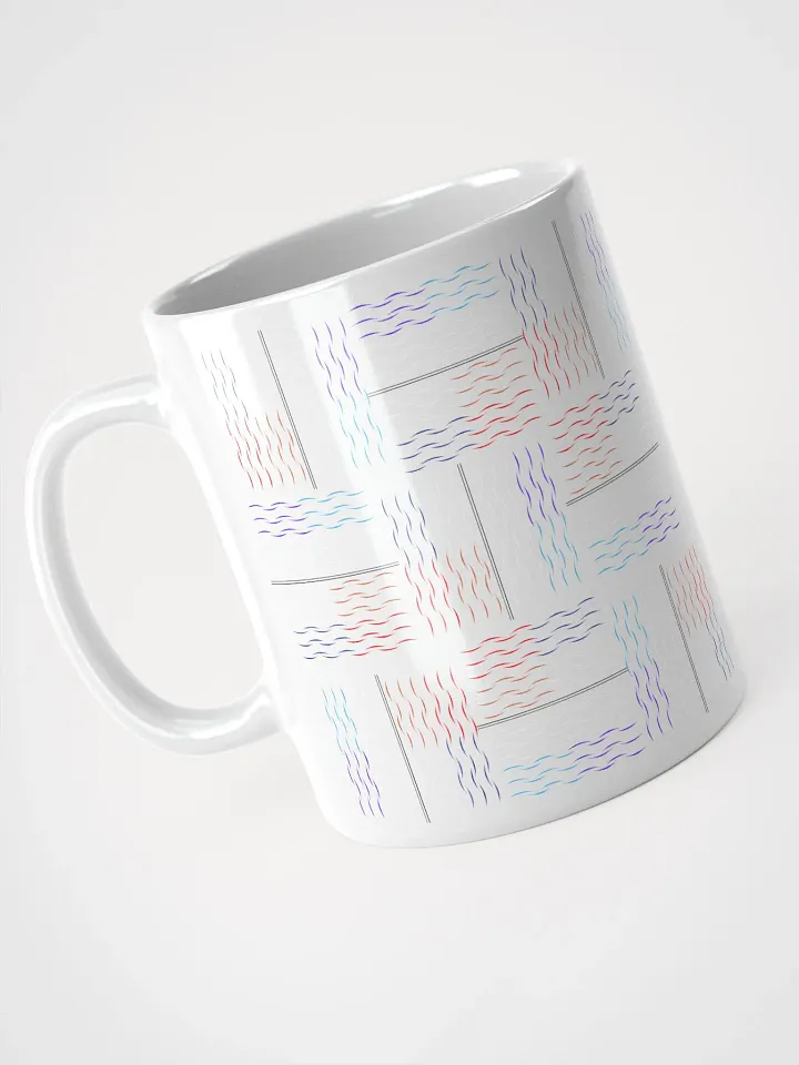 Colorful Squiggley Lines Artistic Design White Mug product image (7)