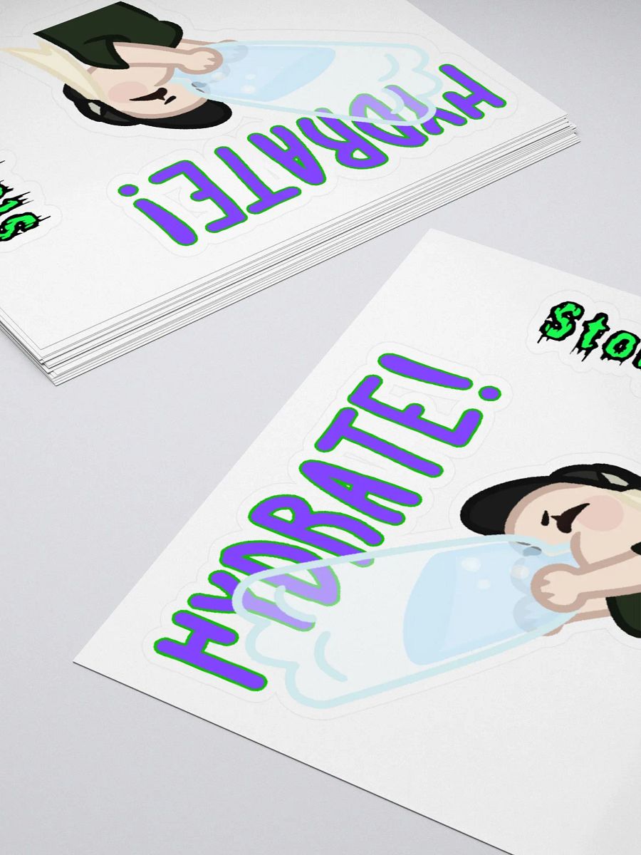 Hydrate! Cartoon Water Bottle Sticker product image (10)