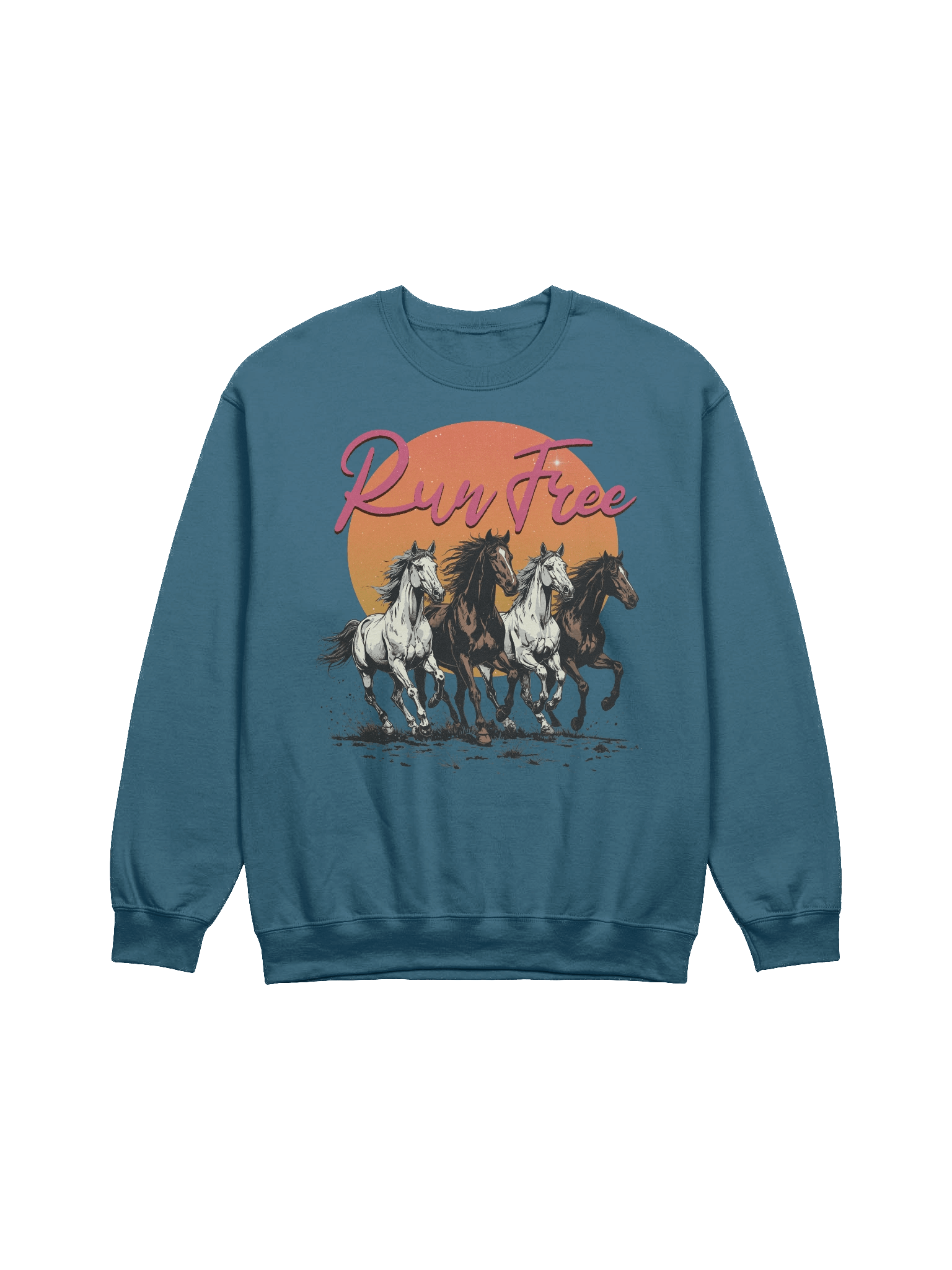 The "Run Free" Retro Horses Sweatshirt product image (17)