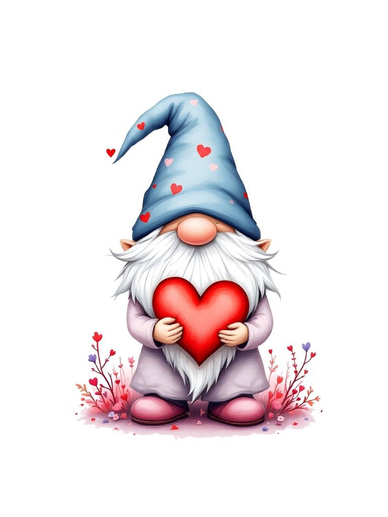 22 Floral Gnome with Heart Clipart Designs, Bloomcore Clipart Collection, Digital Art Supplies product image (6)