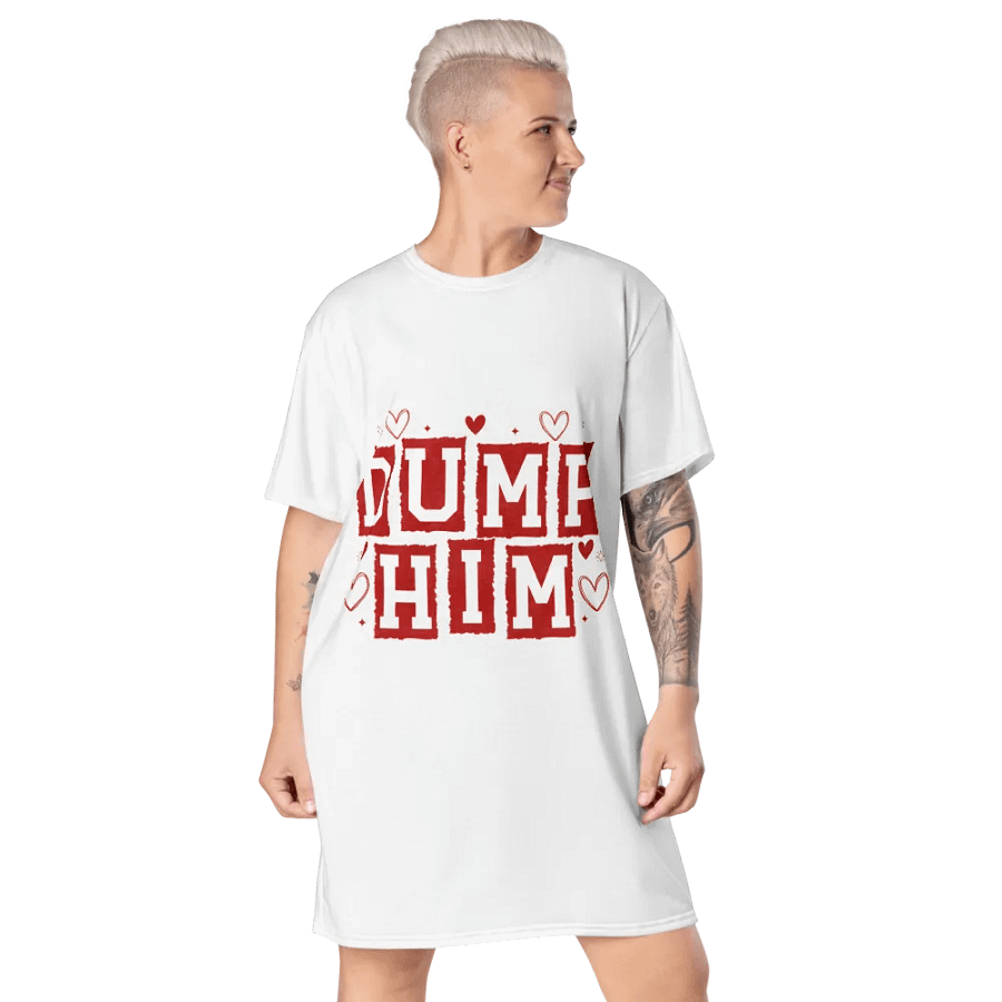 Distressed 'DUMP HIM' All-Over Dress product image (6)