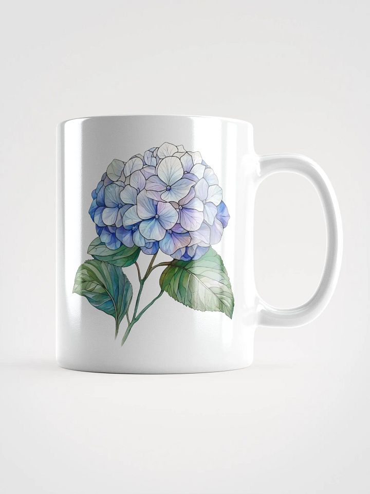 Stained Glass Hydrangea White Glossy Mug product image (2)
