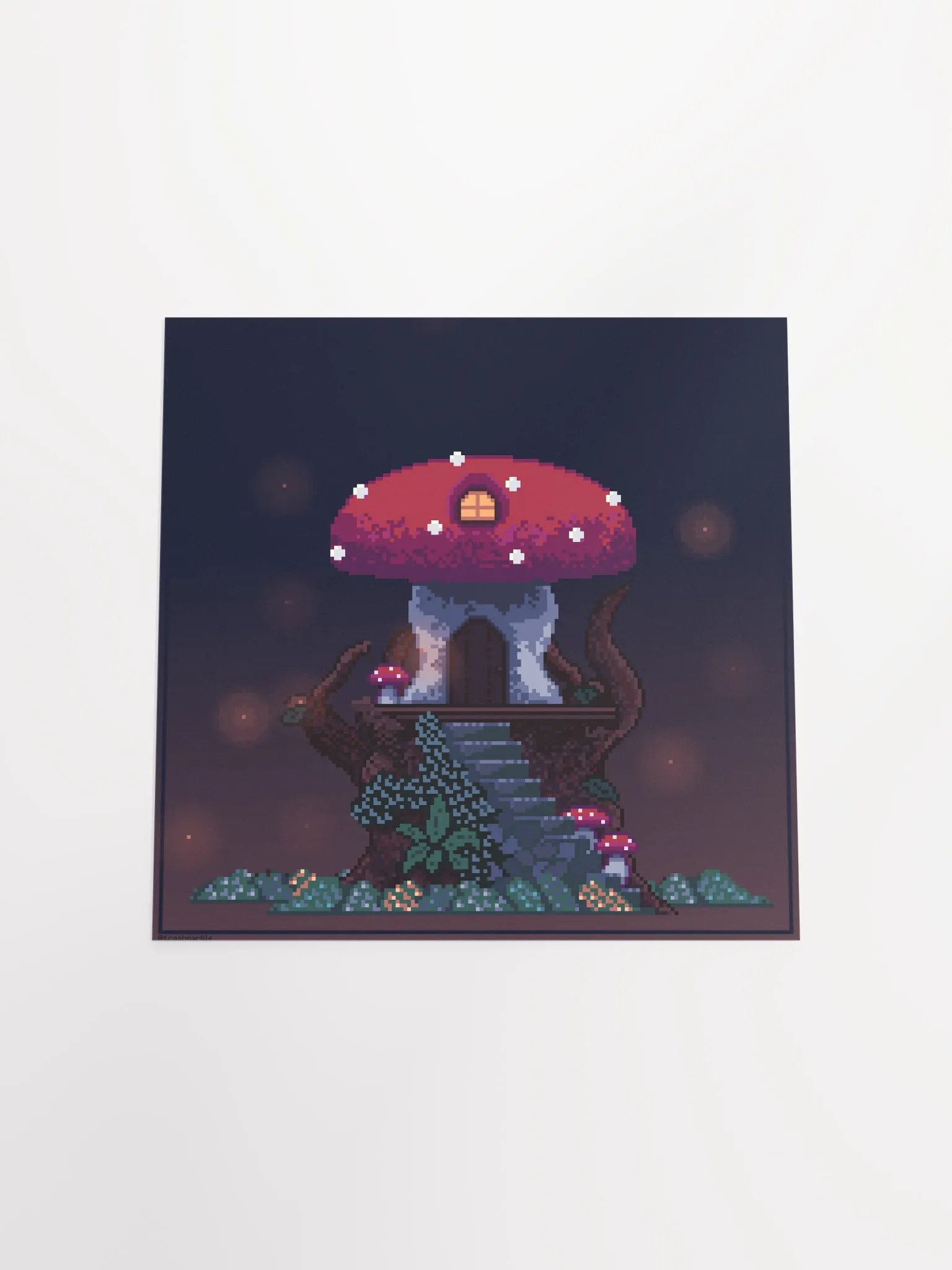 Mushroom House Pixel Art Print product image (16)