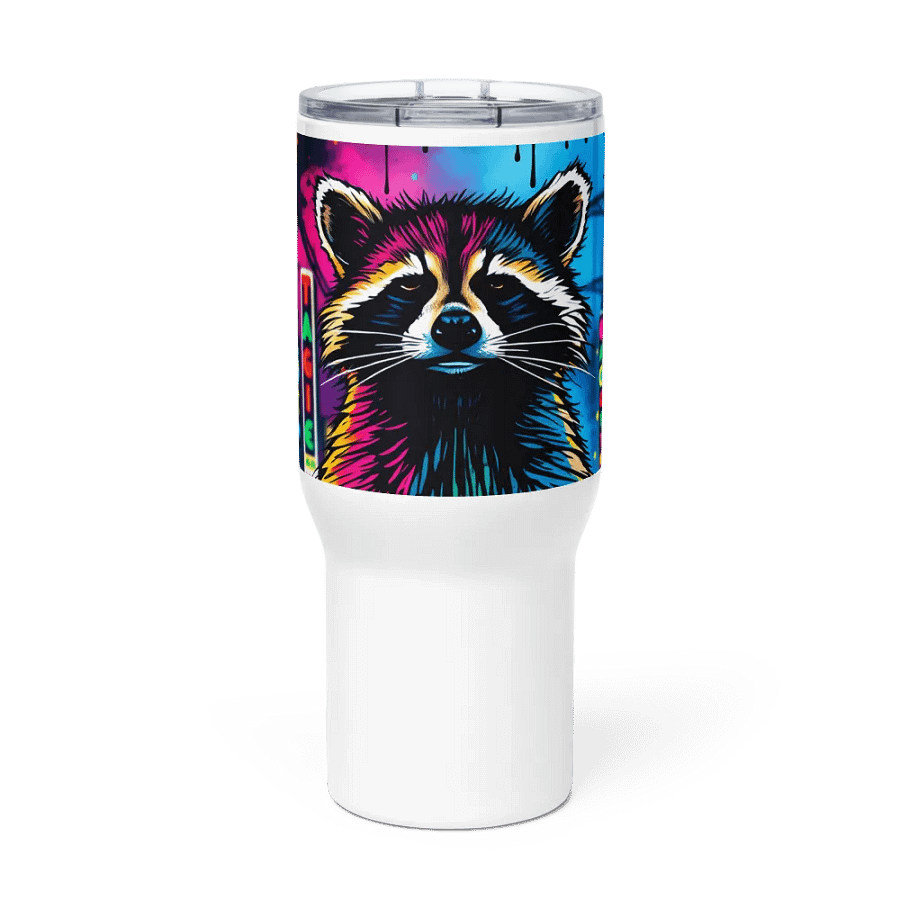 Neon Nights Raccoon Travel Mug product image (3)