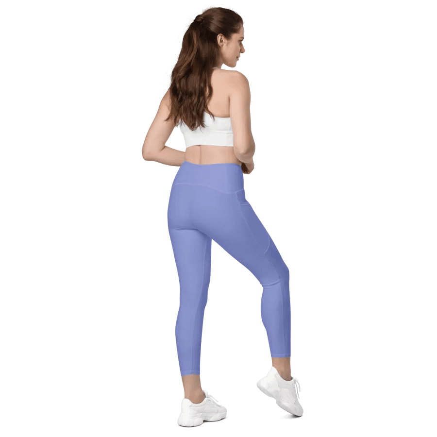 Plain Light Purple True Summer Women's High Waisted Premium Crossover Leggings with Pockets by Treasure Pie product image (8)