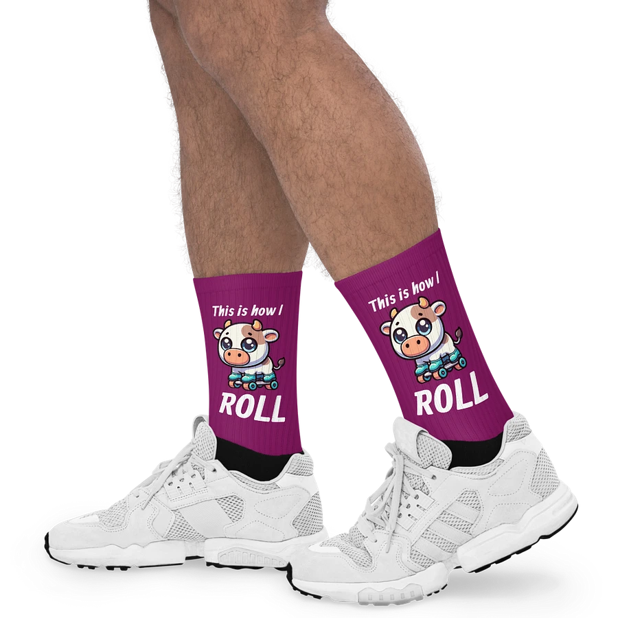 Rollerblading Cow Funny Socks product image (19)