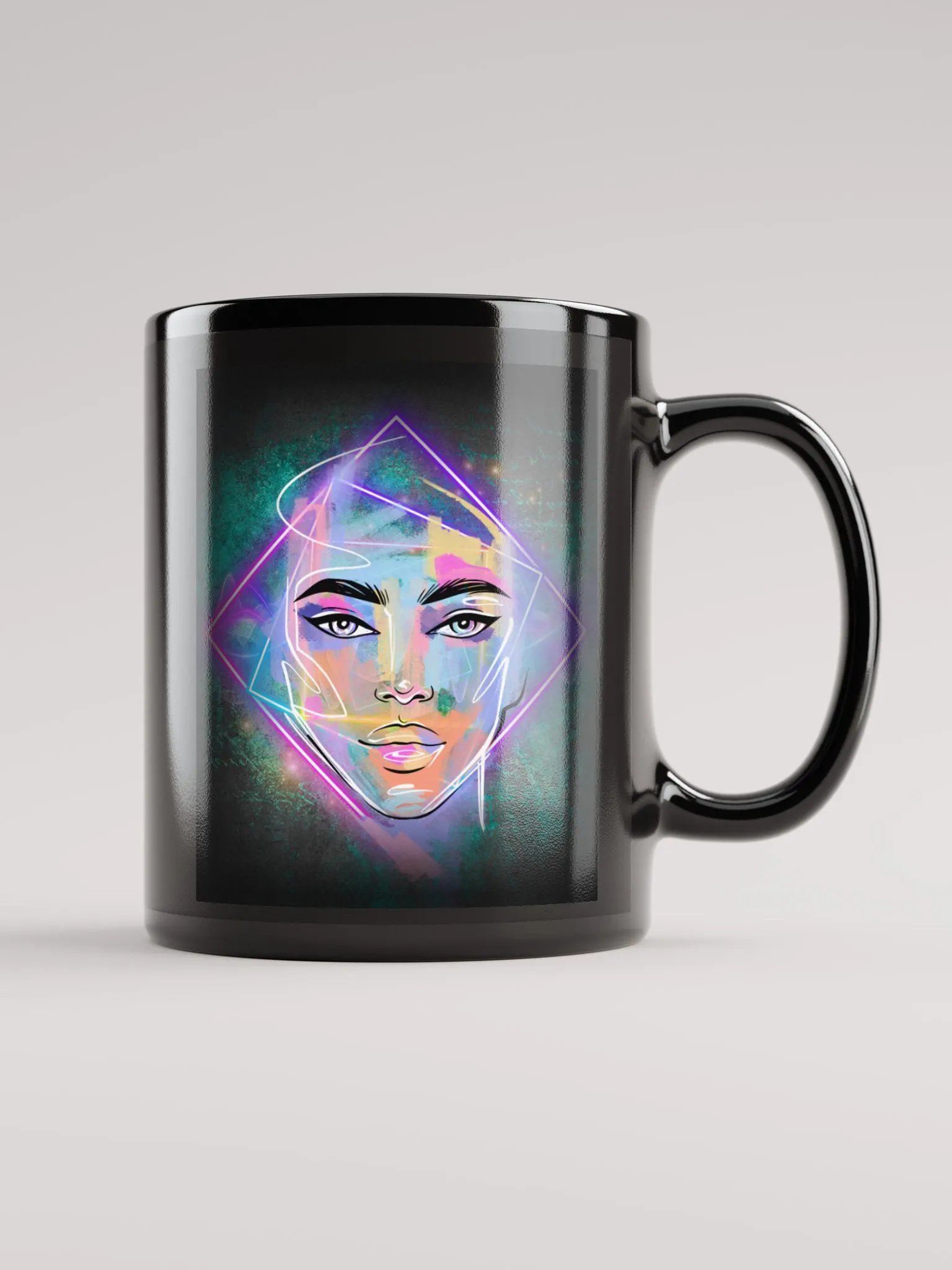 Neon Symmetry Diamond Faces Mug product image (2)