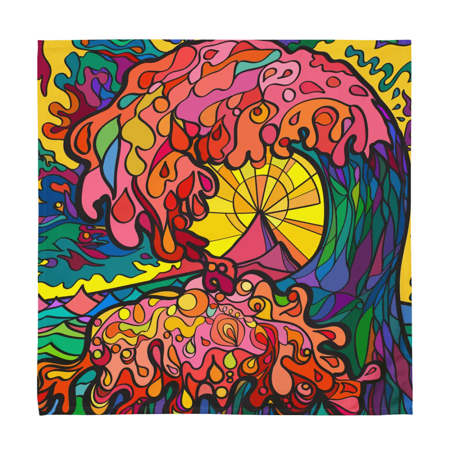 Swirling Spectrum Cloth Napkin Set (4) – Colorful Marine Life product image (5)