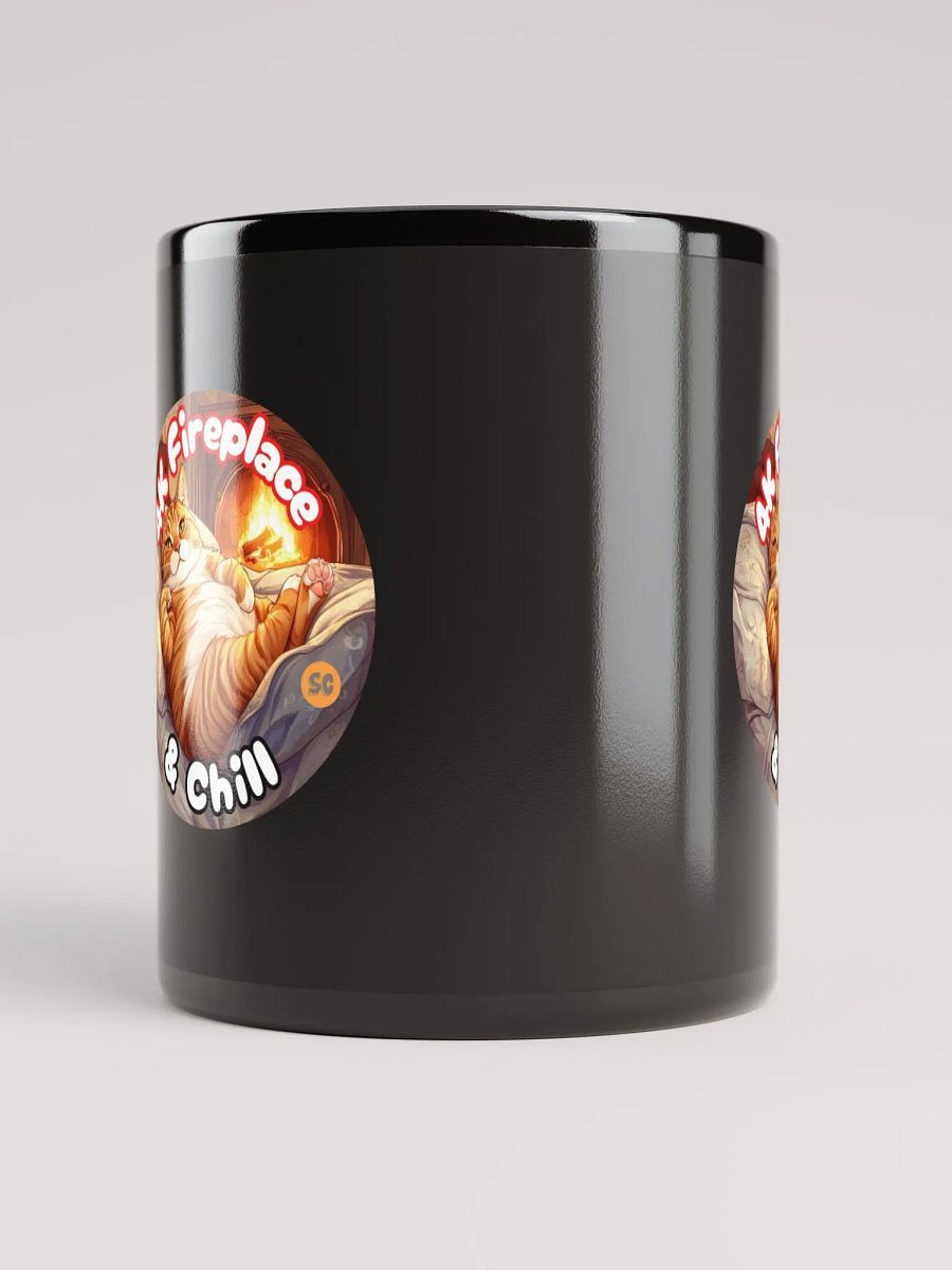 Cozy Cat - 4K Fireplace & Chill | Black Glossy Mug product image (9)