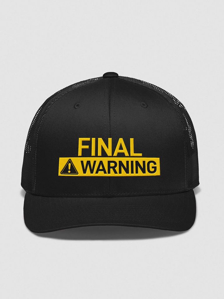 QSHW FINAL WARNING EMBROIDERED LOGO RETRO TRUCKER HAT product image (1)