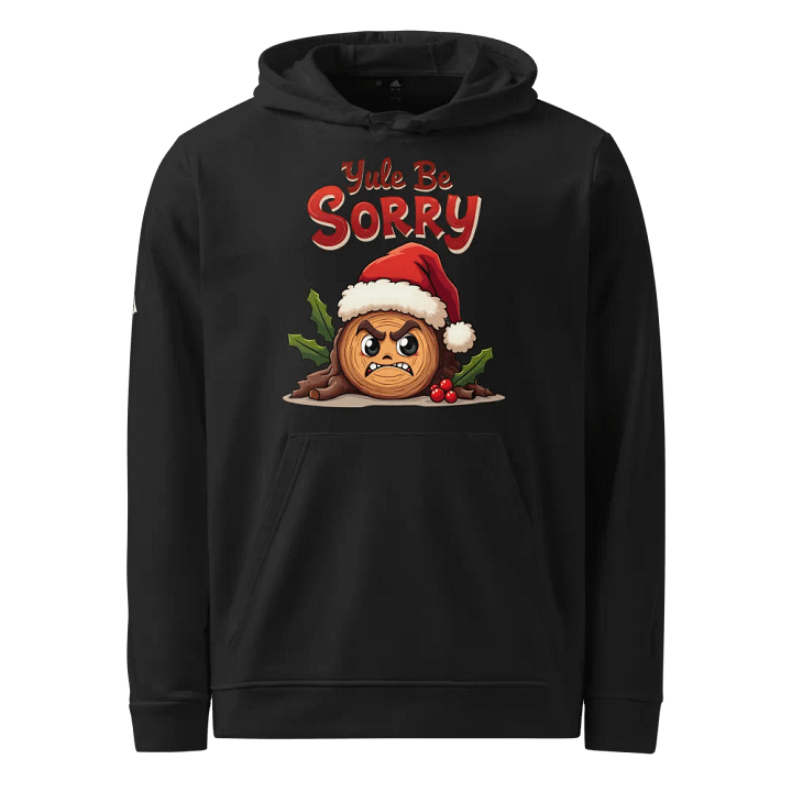 Yule Be Sorry Cartoon Log Santa Hat Print Hoodie product image (1)
