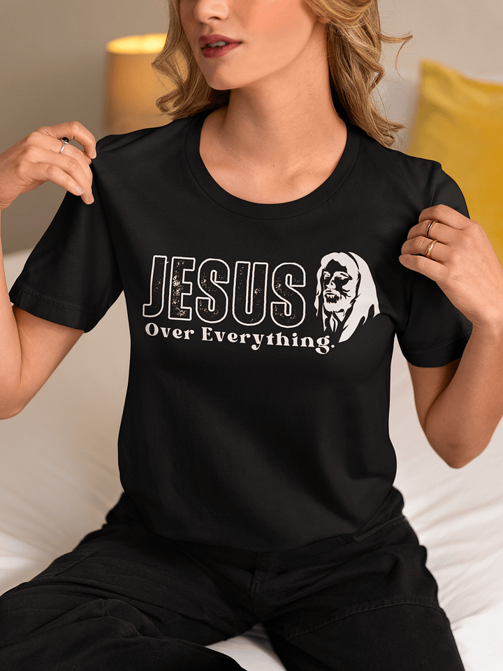 Jesus over Everything, Christian Faith Bella Canvas - Dark. product image (1)